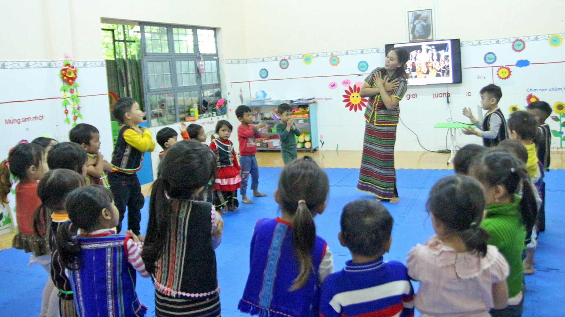 Năm 2023, tại huyện Đam Rông 100% trẻ em 5 tuổi trên địa bàn huyện ra lớp