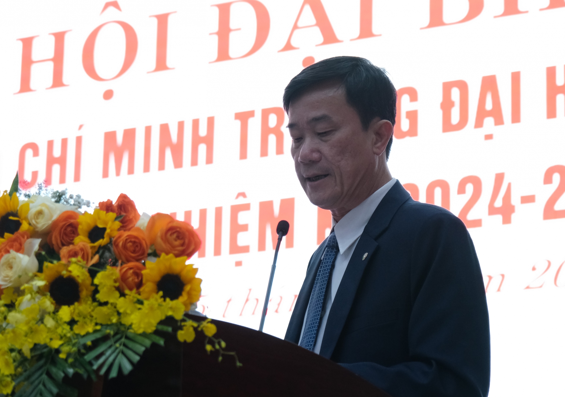 TS.Lê Minh Chiến - Bí thư Đảng ủy, Hiệu trưởng Trường Đại học Đà Lạt phát biểu chỉ đạo tại Đại hội