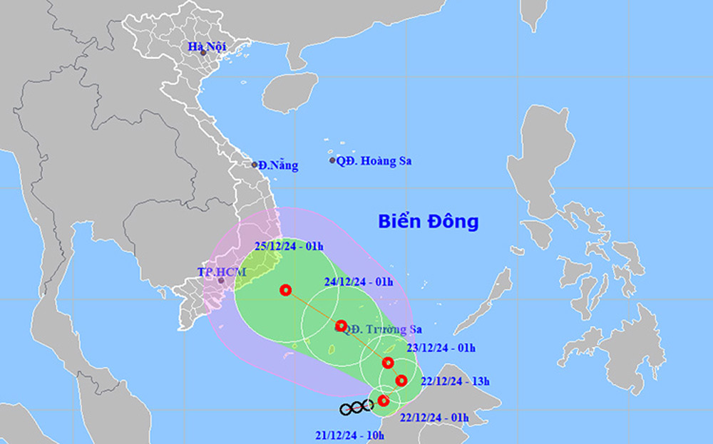 Thời tiết ngày 22/12: Áp thấp nhiệt đới trên biển