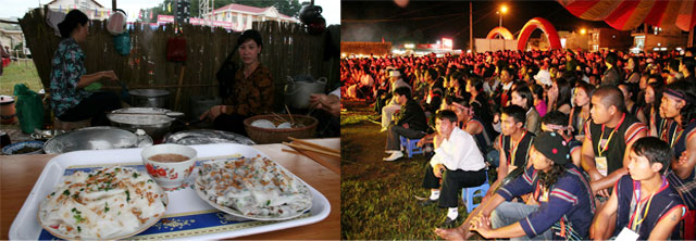 Ban Tổ chức lễ hội cho biết: Đã có khoảng hai vạn người về dự đêm khai mạc nên “áp lực” về ẩm thực là rất lớn.