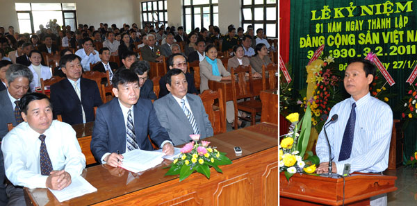 Đồng chí Huỳnh Phong Tranh – UV Trung ương Đảng, Bí thư Tỉnh ủy, phát biểu tại buổi lễ. 