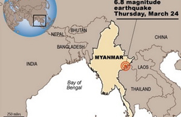 Ít nhất 10 người chết do vụ động đất tại Myanmar