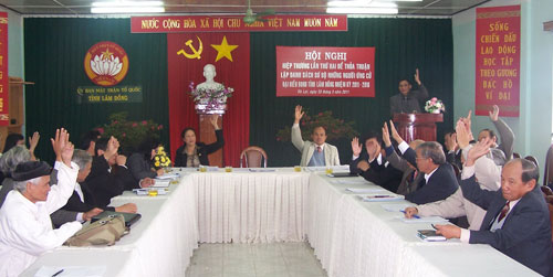 Hội nghị hiệp thương lần thứ hai để thỏa thuận lập danh sách sơ bộ những người ứng cử đại biểu HĐND tỉnh Lâm Đồng nhiệm kỳ 2011 - 2016