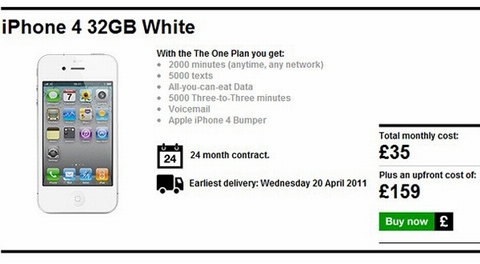 Nội dung bản cam kết sử dụng dịch vụ khi chọn mua iPhone 4 màu trắng trên trang 3Store 