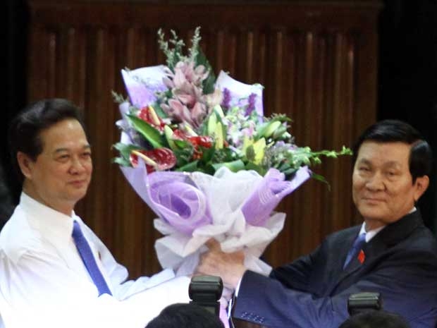Ông Nguyễn Tấn Dũng đã tái đắc cử chức Thủ tướng Chính phủ với tỷ lệ phiếu bầu 470/500, đạt 94 %. Ảnh: Ngọc Thắng