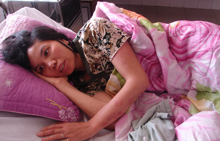  Chị Minh đang điều trị tại Bệnh viện Đa khoa Lâm Đồng