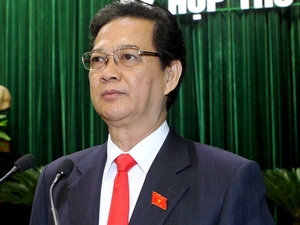 Thủ tướng Nguyễn Tấn Dũng phát biểu tại phiên chất vấn và trả lời chất vấn. (Ảnh: Nhan Sáng/TTXVN)