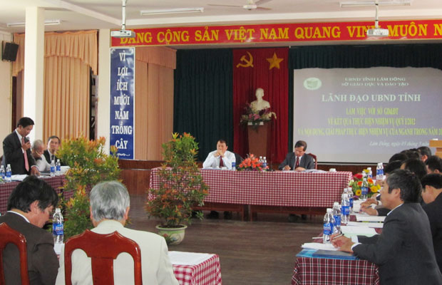 Lãnh đạo tỉnh làm việc với Sở Giáo dục &amp; Đào tạo