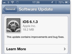 Hãng Apple phát hành iOS 6.1.3 vá lỗ hổng bảo mật
