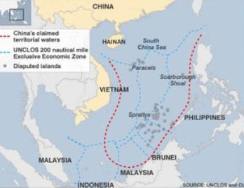 Đường lưỡi bò trái phép của Trung Quốc (Hình đồ họa: AFP)