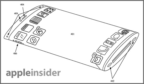 Thiết kế ban đầu của loại màn hình uốn cong. Ảnh: AppleInsider