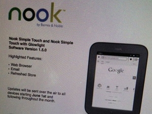 Nook Simple Touch sẽ được bổ sung nhiều tính năng