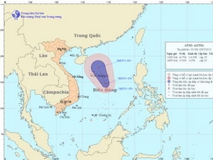  Chùm ảnh đường đi và vị trí cơn bão. (Nguồn:nchmf.gov.vn)