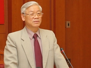 Tổng Bí thư Nguyễn Phú Trọng, Trưởng Ban chỉ đạo Trung ương về phòng, chống tham nhũng phát biểu tại phiên họp Ban chỉ đạo. (Ảnh: Trí Dũng/TTXVN)