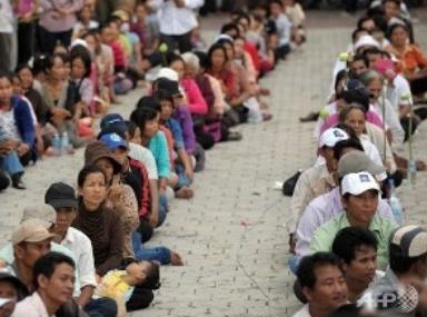 Một cuộc biểu tình trong tháng 9/2013 của phe đối lập Campuchia. (Ảnh: channelnewsasia.com)