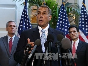 Chủ tịch Hạ viện John Boehner phát biểu tại Quốc hội hôm 16/10 (Nguồn: AFP/TTXVN)