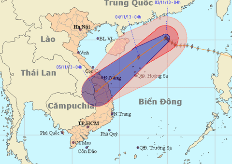 Chiều tối mai 4/11, bão số 12 vào miền Trung