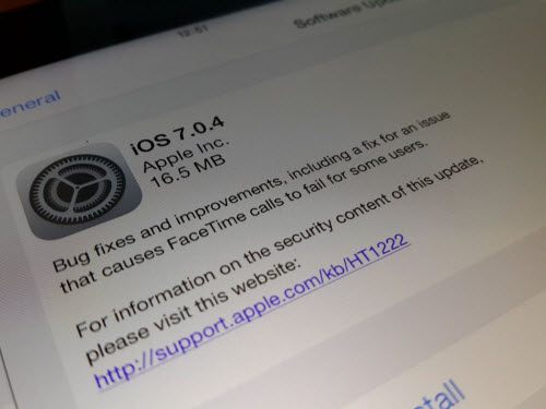 Đã có bản cập nhật iOS 7.0.4