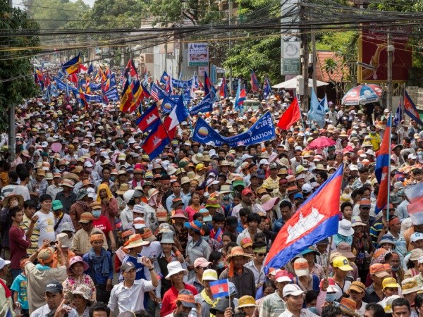 Các cuộc biểu tình hàng ngày từ một tháng qua của CNRP gây nhiều phiền toái cho người dân thủ đô Phhnom Penh. (Ảnh: Getty Images)