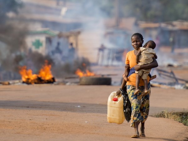 Một khu chợ ở thủ đô Bangui. (Nguồn: AFP/TTXVN)