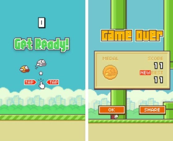 Đồ họa của Flappy Bird khá đơn giản, gợi nhớ đến những trò game 8-bit