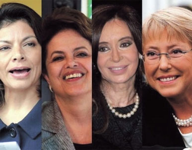 Bốn nữ tổng thống tại Mỹ Latinh (từ trái sang phải): Laura Chinchilla, Dilma Rousseff, Cristina Fernández và Michelle Bachelet (ảnh: BAE)