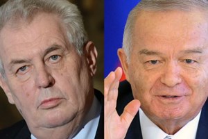 Tổng thống Czech Milos Zeman (trái) và Tổng thống Uzbekistan Islam Karimov (Nguồn: AFP)