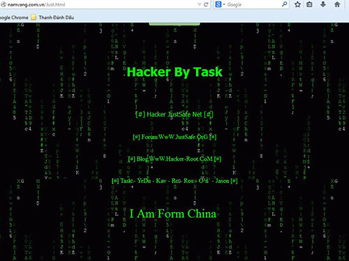 Hàng trăm website bị hacker Trung Quốc tấn công