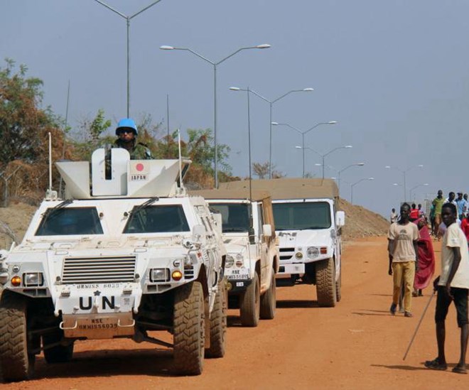 Phái bộ gìn giữ hòa bình tại Nam Sudan. (Nguồn: Kyodo)