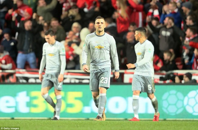 Manchester United cay đắng rời cuộc chơi. (Nguồn: Getty Images)