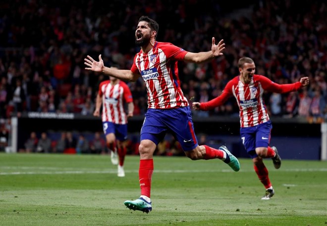 Diego Costa lập công đưa Atletico vào chung kết Europa League. (Nguồn: Reuters)