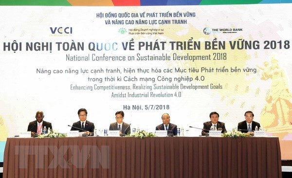 Thủ tướng Nguyễn Xuân Phúc và các đại biểu tại hội nghị. Ảnh: Thống Nhất/TTXVN