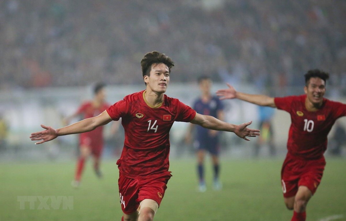 U23 Việt Nam thẳng tiến vào vòng chung kết U23 châu Á 2020 với tư cách nhất bảng. (Ảnh: Trọng Đạt/TTXVN)