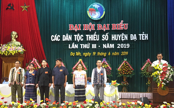 Đoàn đại biểu đi dự Đại hội đại biểu các dân tộc thiểu số tỉnh Lâm Đồng lần thứ III ra mắt Đại hội