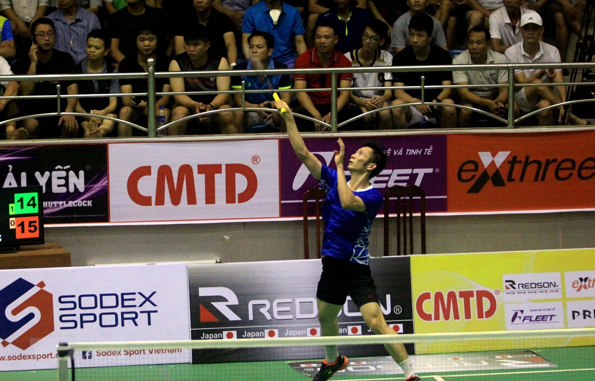 Tay vợt Nguyễn Tiến Minh thi đấu ở trận chung kết nội dung đơn nam