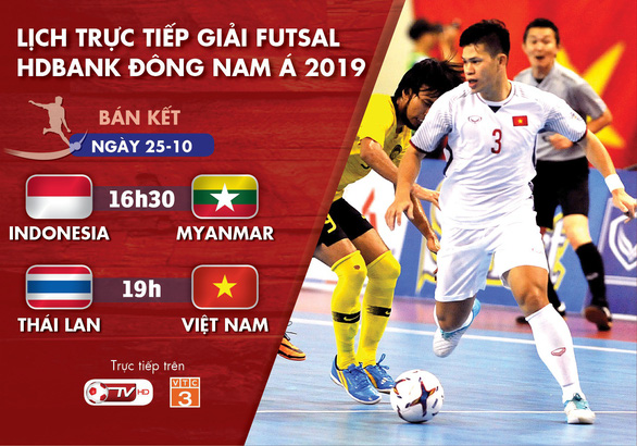 Lịch trực tiếp bán kết Giải futsal Đông Nam Á 2019: Việt Nam quyết đấu Thái Lan