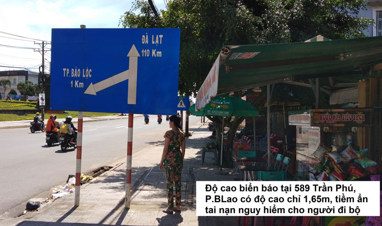 Bất cập biển báo giao thông tại Bảo Lộc