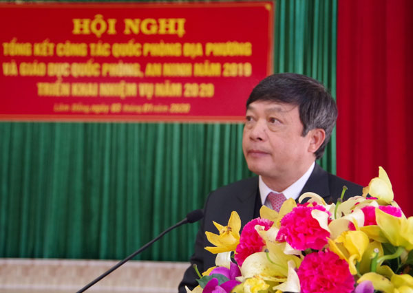 Phó Bí thư Tỉnh ủy -  Chủ tịch UBND tỉnh, Trưởng Đoàn ĐBQH Đoàn Văn Việt phát biểu chỉ đạo tại hội nghị