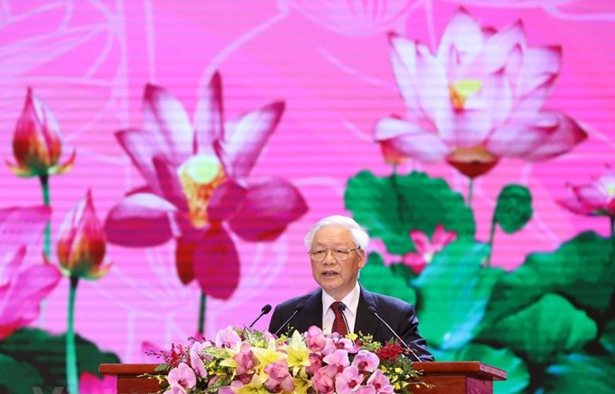 Tổng Bí thư, Chủ tịch nước Nguyễn Phú Trọng đọc diễn văn tại Lễ kỷ niệm