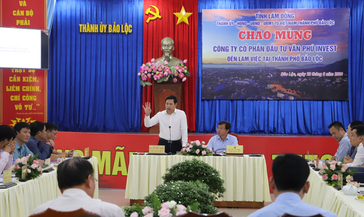 Ông Tô Như Toàn – Chủ tịch Hội đồng Quản trị Công ty CP Văn Phú - Invest đề xuất 3 dự án đầu tư tại TP Bảo Lộc