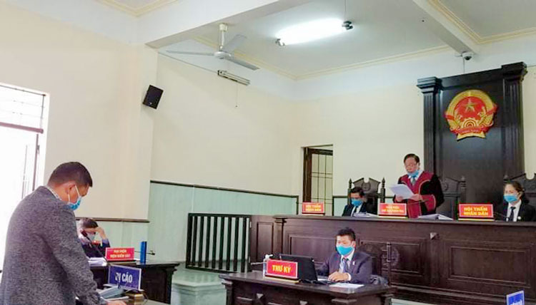 Bị cáo Hùng tại phiên tòa