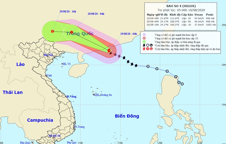 Thời tiết ngày 19/8: Bão số 4 suy yếu, mưa giông ở nhiều nơi