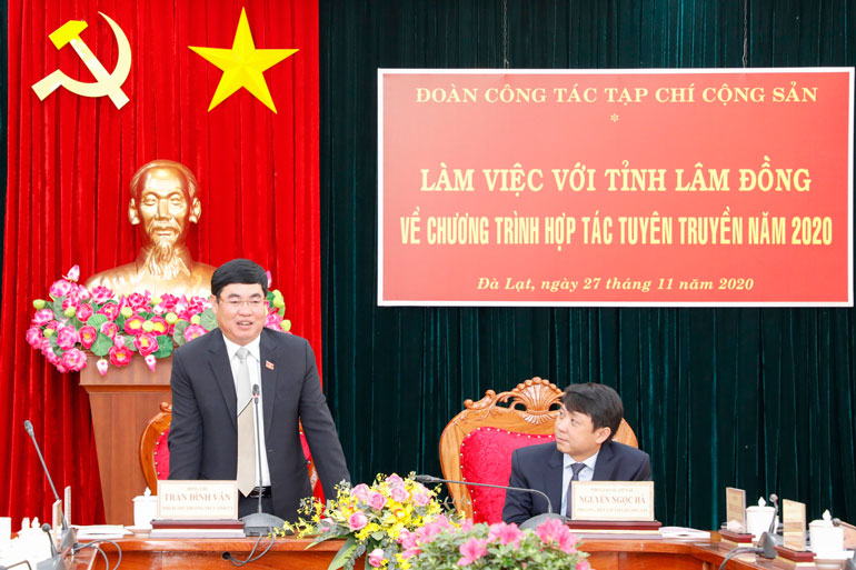 Đồng chí Trần Đình Văn – Phó Bí Thư Thường trực Tỉnh uỷ kết luận buổi làm việc.