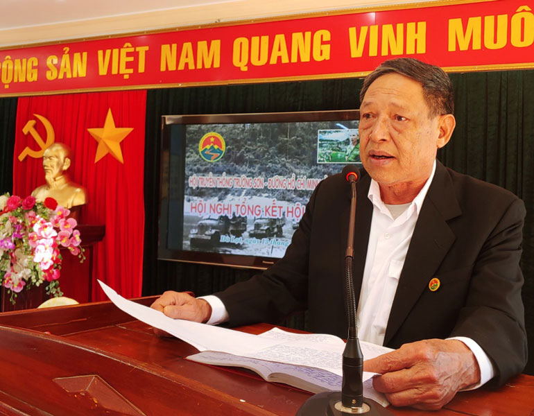 Ông Đinh Huy Thư - Chủ tịch Hội Truyền thống Trường Sơn - Đường Hồ Chí Minh đánh giá hoạt động Hội