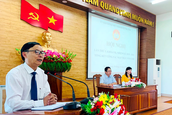 Đồng chí Trương Thành Được – Phó Chủ tịch Ủy ban MTTQ tỉnh Lâm Đồng phát biểu chỉ đạo tại hội nghị
