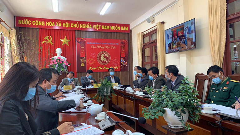 Huyện Lạc Dương triển khai phòng họp trực tuyến từ cấp huyện đến cấp xã