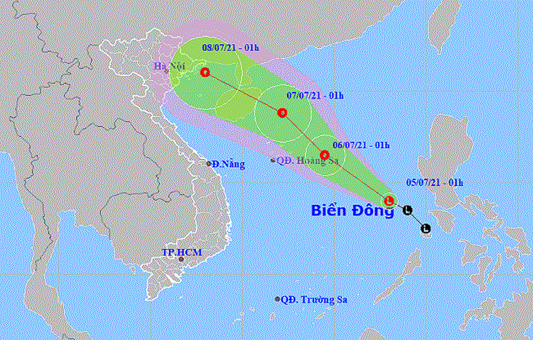 Bắc Bộ có mưa rào và dông, vùng áp thấp có khả năng mạnh thêm