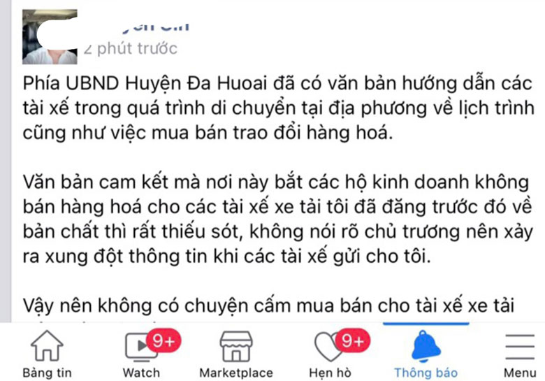 Đạ Huoai: Không có chuyện cấm bán hàng hóa cho tài xế xe tải