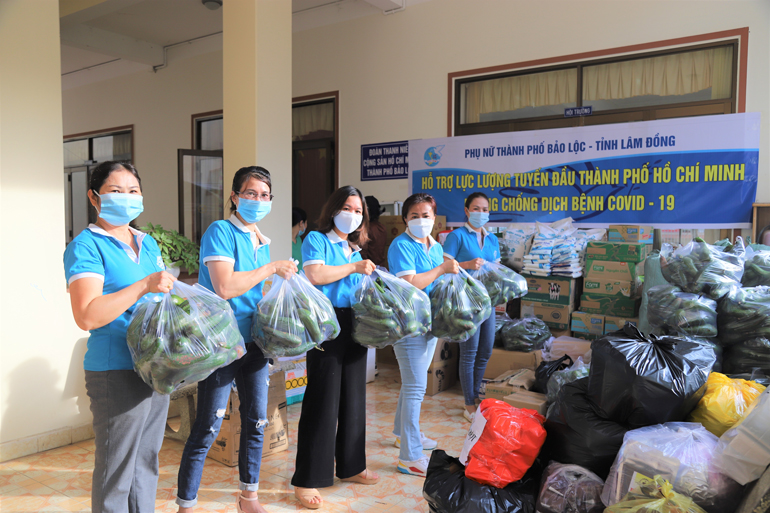 Các đoàn thể và địa phương trên địa bàn TP Bảo Lộc vận động, quyên góp các chuyến xe yêu thương tiếp sức cho TP Hồ Chí Minh chống dịch