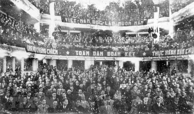 Quang cảnh buổi khai mạc kỳ họp thứ nhất, Quốc hội khoá I, ngày 2/3/1946
